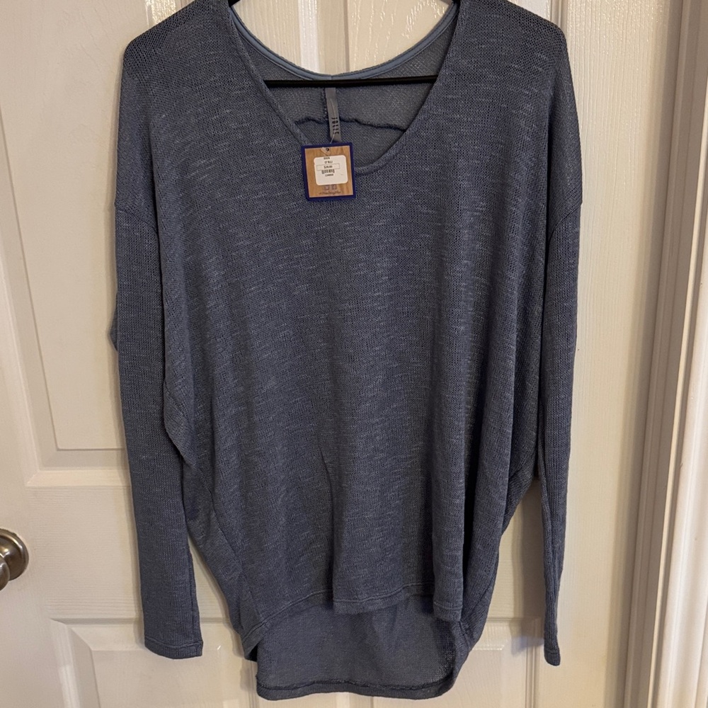 Jolie Charcoal Long Sleeve V-Neck Top